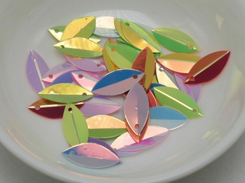 1000 Mixed Color Horse Eye Leaves loose sequins Paillettes 6X15mm sewing Wedding - Picture 5 of 9