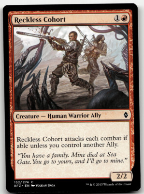 MTG Reckless Cohort Battle for Zendikar 152/274 Regular Common