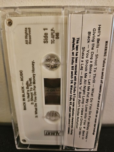 AC/DC Back In Black 1980 CASSETTE TAPE AUSTRALIAN HARD ROCK ALBERT PRODUCTIONS - Picture 4 of 6