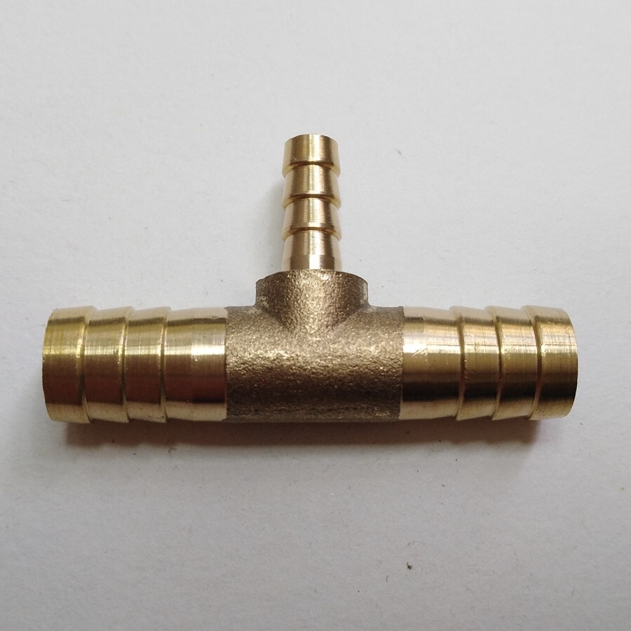 1/4" X 1/2" HOSE BARB TEE Brass Pipe 3 WAY T Fitting Gas Fuel Water Air M894