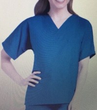 NEW Scrubzone by Landeau - Scrub Top Women Caribbean Blue S Small NEW NWT INTC3
