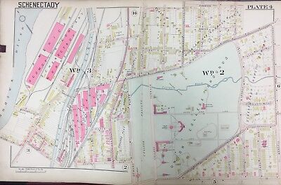 1905 SCHENECTADY NY UNION COLLEGE GROUNDS AMERICAN LOCOMOTIVE COMPANY ATLAS MAP