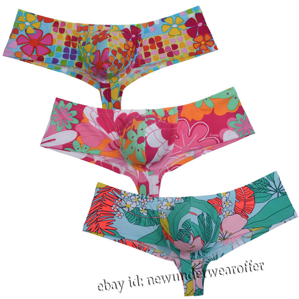 Men Cheeky Shorts Boxer Briefs Underwear GYM High Cut Thong Boxers Swim