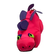 Vintage STUFFINS Stegosaurus Dinosaur Stuffed Plush Toy Neon Squeeze-Roar