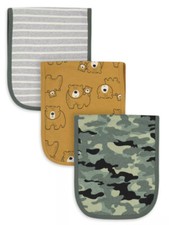 Gerber Organic Cotton Interlock Terry Burp Cloths, 3Pk Baby Boy 