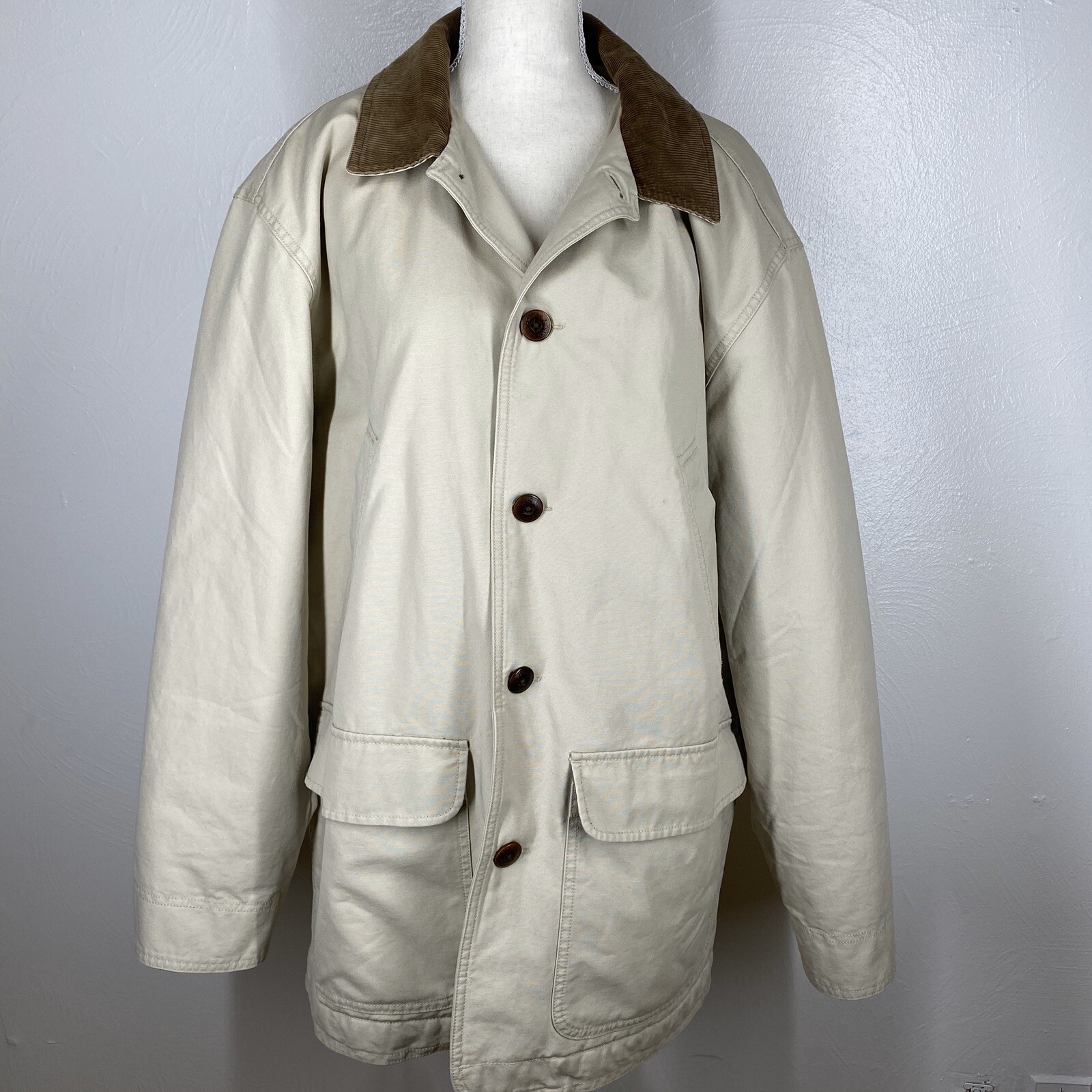 LL Bean Field Jacket Barn Coat Men Size Large Insulat… Gem