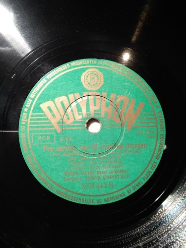 78 rpm RECORD Polyphon Erika Voigt Fra Sondag Nat Til Manda Morgen Denmark 50s - Picture 2 of 3
