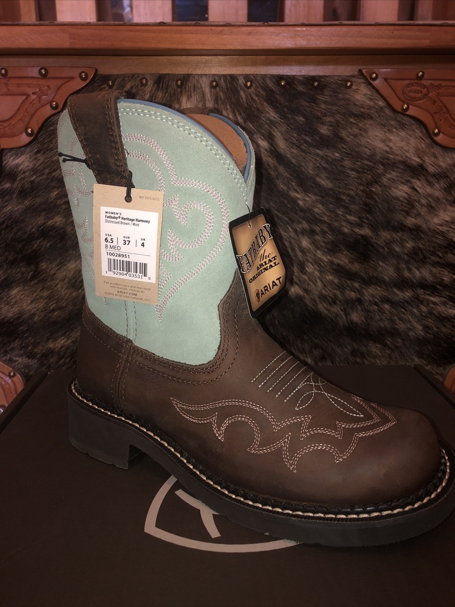 NEW Women's Ariat Distressed Mint Brown Fatbaby Boot #10028951