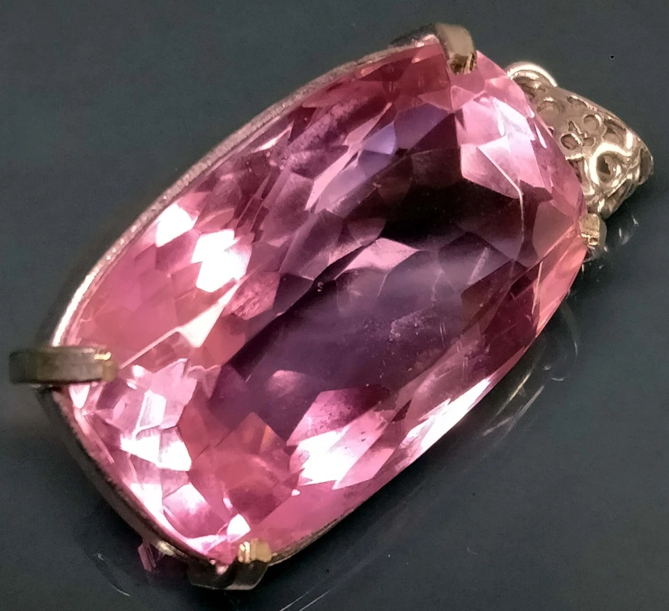 Colgante Topacio Rosa Corte Cojín 100.00 Ct Piedras Preciosas Naturales Certificado EGL PD030 Foto 4 de 4