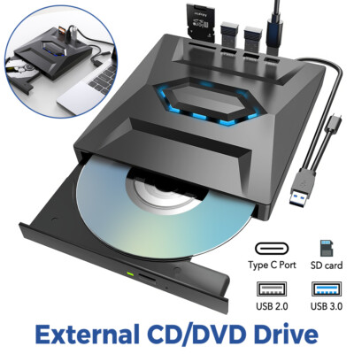2025 External CD DVD Drive USB 3.0 Disc Player Burner Writer For Mac Laptop PC