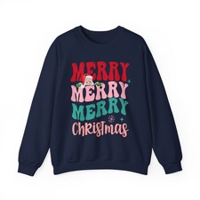 Merry Christmas Crewneck Sweatshirt: Family Xmas Matching Shirts