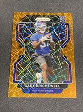 2021 Panini NFL Prizm Football Orange Lazer Gary Brightwell RC #400 Giants