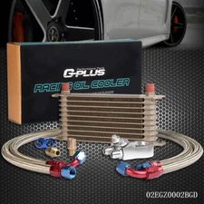 10 Row 10AN Universal Aluminum Engine Oil Cooler+ Filter Adapter Kit New