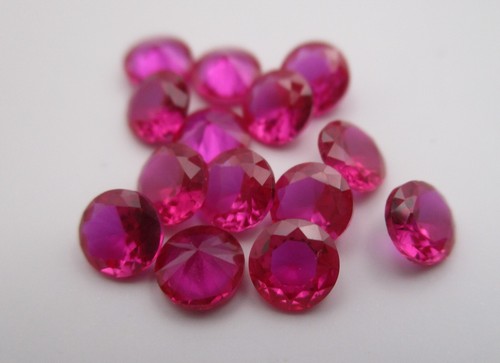 Corundum Loose Gem Stones Round RUBY #5 Lab Created - 4 MM - Picture 2 of 21