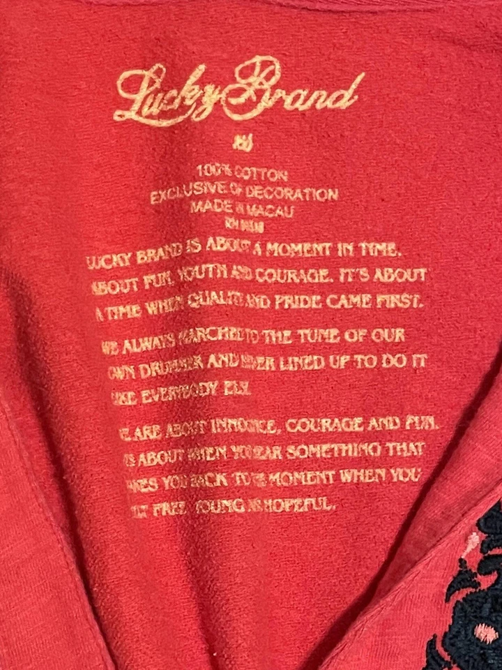 Lucky Brand Stylish Red Hoodie with Embroidery XS Girl - Image 4 of 4
