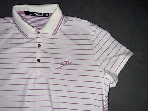 EUC Womens RLX Ralph Lauren SS logo Golf Shirt, White/Purple, Size Small - 第 7/10 張圖片