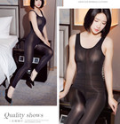 Smooth Shiny Spandex One Piece Tank Jumpsuit Unitard Zipper Crotch Bodysuit S/M — photo 3