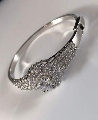 New JTV Cubic Zirconia Rhodium Plated Bracelet 6 , Also Available Is Ring Size 6