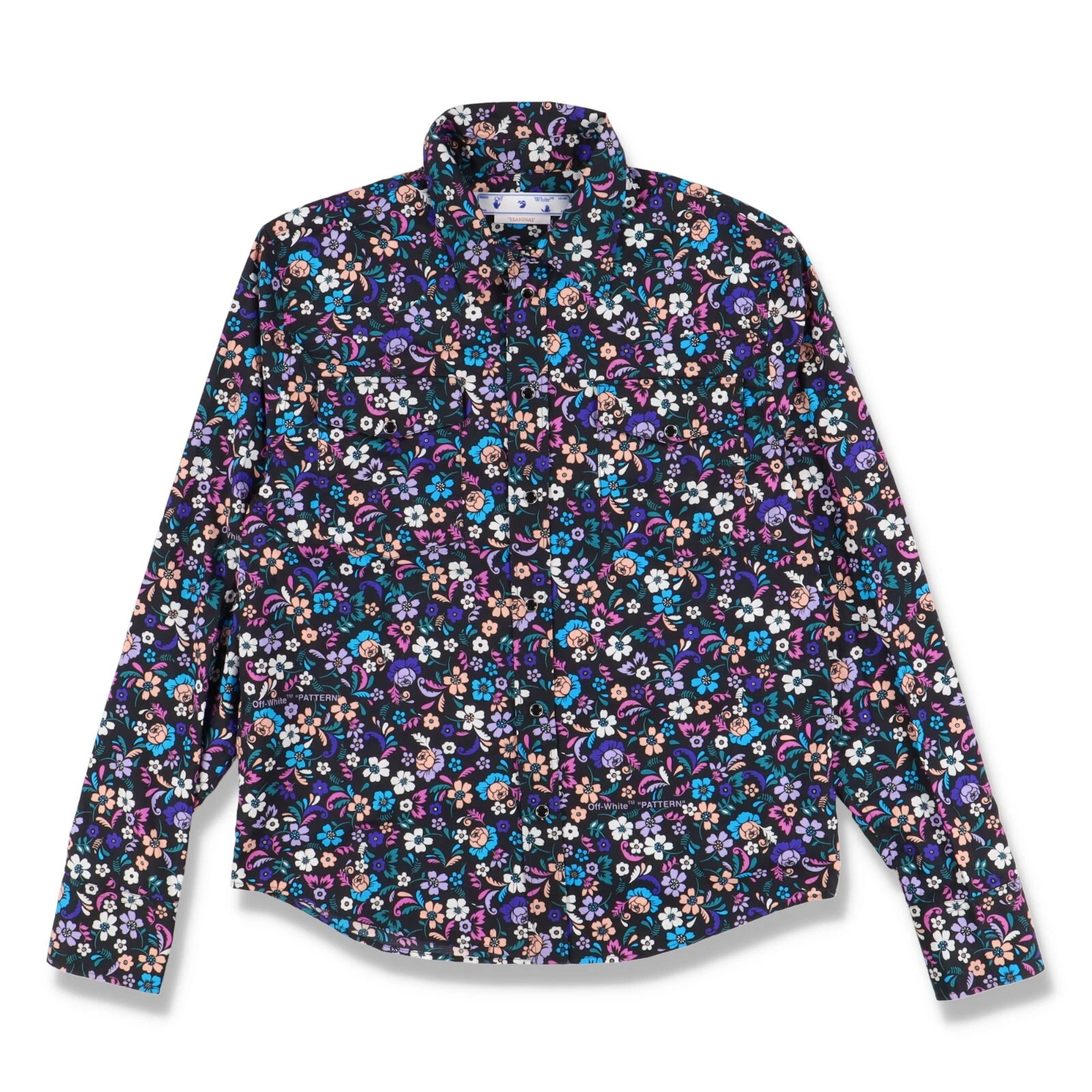 Off-White Floral Print Western Snap Button Shirt | Size L Regular fit SS23 $945