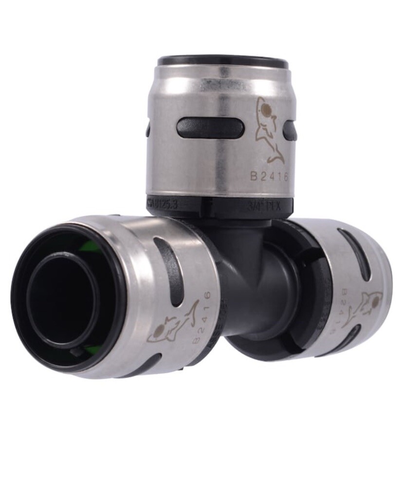 3/4 Inch Evopex Tee, Pack of 3, Push to Connect Plumbing Fitting, PEX, K370Z3