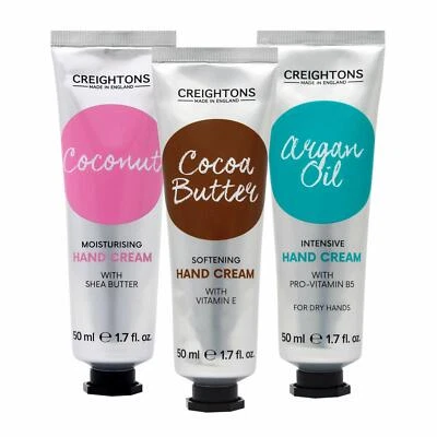 Creightons Moisturising Hand Cream Coconut Argan Oil Cocoa Butter Select 50ml