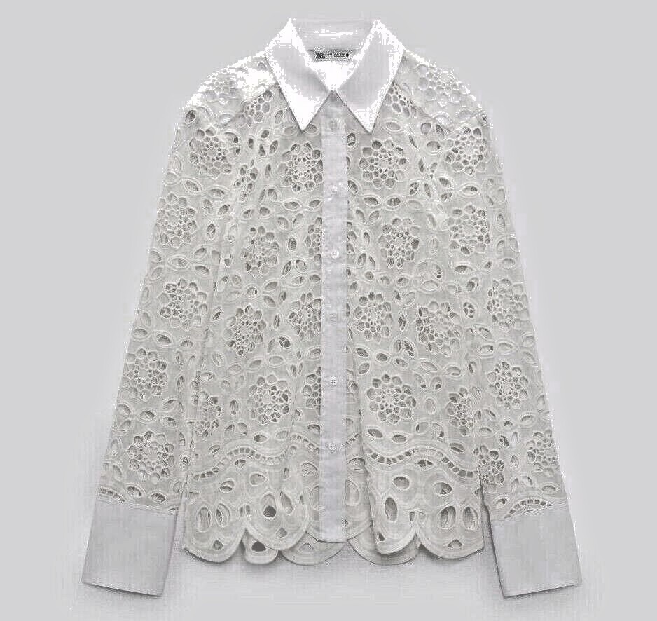 ZARA NEW WOMAN SS collection SHIRT WITH CUTWORK EMBROIDERY