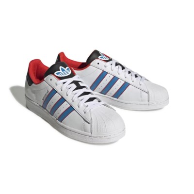 Adidas Originals Superstar (Cloud White/Bright Blue/Red