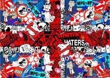 3 A4 Sticker Bomb Sheets Jdmm Euro Drift Vw Stickerbomb Car Van Ipad Tablet 17