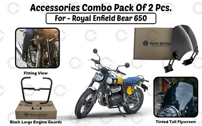 Motorschutzbügel & Fliegengitter Pack ''2 Stück für Royal Enfield Bear 650''
