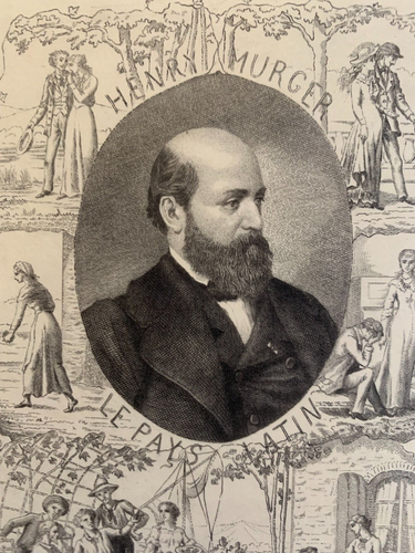 Adrien NARGEOT (1837-?) Portrait Ecrivain Henri Murger " Le Pays Latin " Paris - Zdjęcie 5 z 9