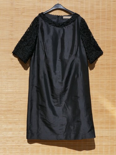 abito elegante ANNA RAKOW nero seta pizzo trasparente curvy girls taglia XL ? - Foto 3 di 6