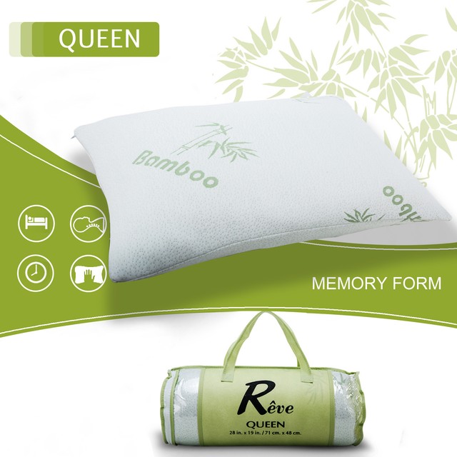 Hotel Bamboo Bed Pillow Memory Foam Hypoallergenic Cool Comfort