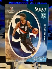 2023-24 Scoot Henderson Panini Select Certified Rookie Card #19 Trail Blazers. rookie card picture
