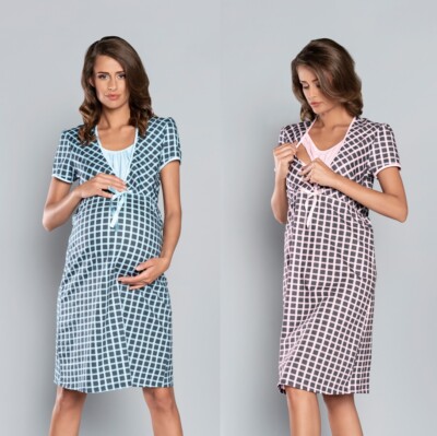 Maternity Pregnancy Breastfeeding Nursing Nightdress UK size 10