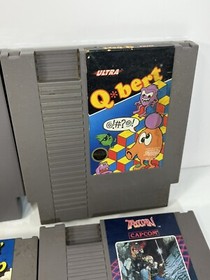 NES 6 Game Lot Nintendo Galaga Trojan Q*bert Stinger Joust Bump N Jump Tested