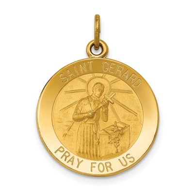 14K Yellow Gold Saint Gerard Medal Pendant 2.23g L-24.5 mm, W-19mm for Mom