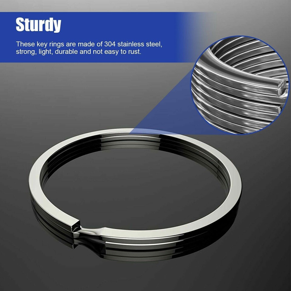 100Pcs Key Ring Split Ring 30mm Metal Key Rings Chain Split Key Ring