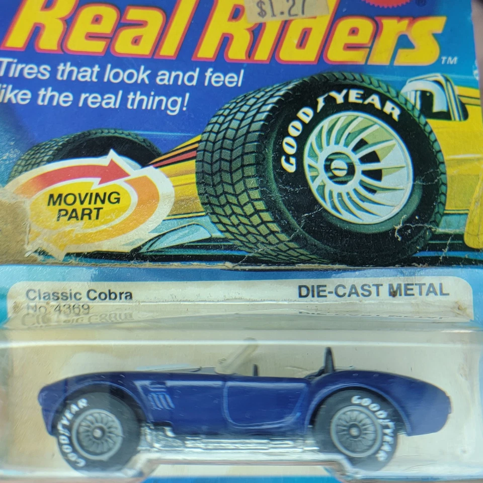 Hot Wheels 1982 Real Riders, Blue Classic Cobra, #4369, Hong Kong Qty:2  - Image 3 of 4