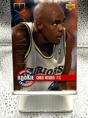 CHRIS WEBBER ROOKIE EXCHANGE RARE UPPER DECK CARD (GEM MINT 9 OR BETTER)