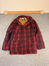 Woolrich Vintage 40s Wool Hunting Jacket Red Black Buffalo Plaid Sz 42