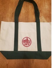Trader Joe  s Canvas Tote Bag - Large Green Limited Edition - NEW with TAGS
