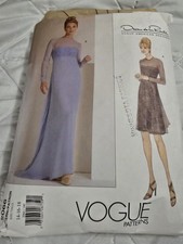 Vogue 2066 Oscar De La Renta Sewing Pattern Misses Dress Size 14-16-18