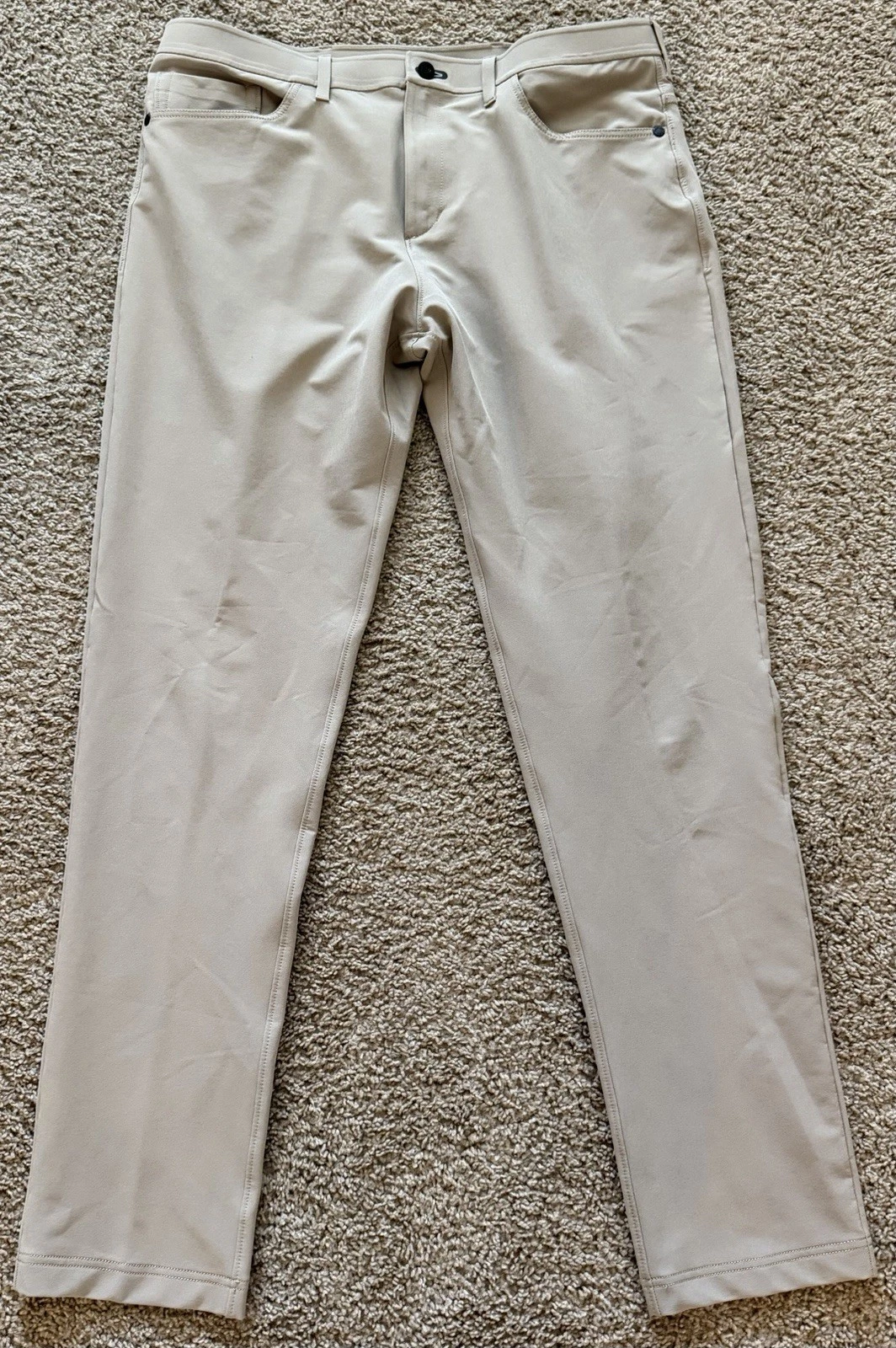 Public Rec Mens Chino Pants Tan Straight Leg Stretch Casual Sz 34/34