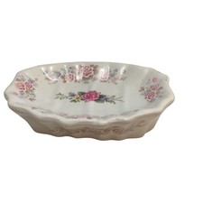 Vintage Ceramic Soap Dish Floral Rose Pattern...