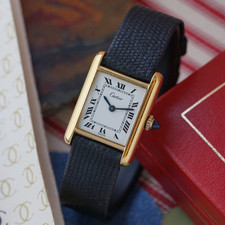 Cartier 1970s Small Tank Must Gold-Plated Plaque 20 Microns 20mm Manual Wind 7