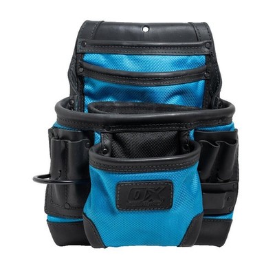 Ox Tools 10-Pocket Leather & Nylon Fastener Pouch With Made With Kevlar