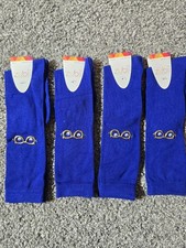 Zubii Girls Designer Long Blue Socks 4 Pr Kids Shoe Sz 8 Silly Eyes Glasses
