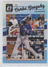 2017 Panini Donruss Optic Carolina Blue Prizm 34/50 Carlos Gonzalez #96 8k4