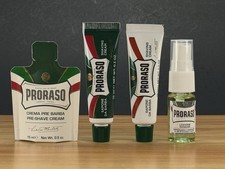 4PC Proraso Shaving Kit Set Air Travel Size Balm Shave Tube Aftershave Lotion