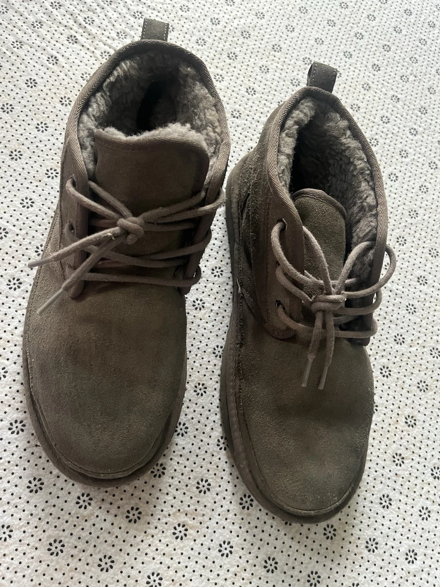Ugg Australia Mens Westly Boots MTL grey new 1002389 lamb shearling Mens Size 12 UGG MEN NEUMEL CHARCOAL FULLY LINE SHEARLING SUEDE SHOE US  main image 3